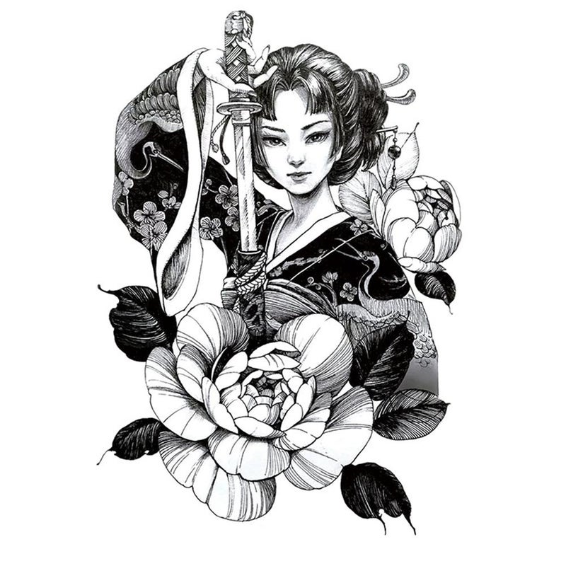 Waterproof temporary tattoo stickers for half-sleeve tattoos, one-time use.